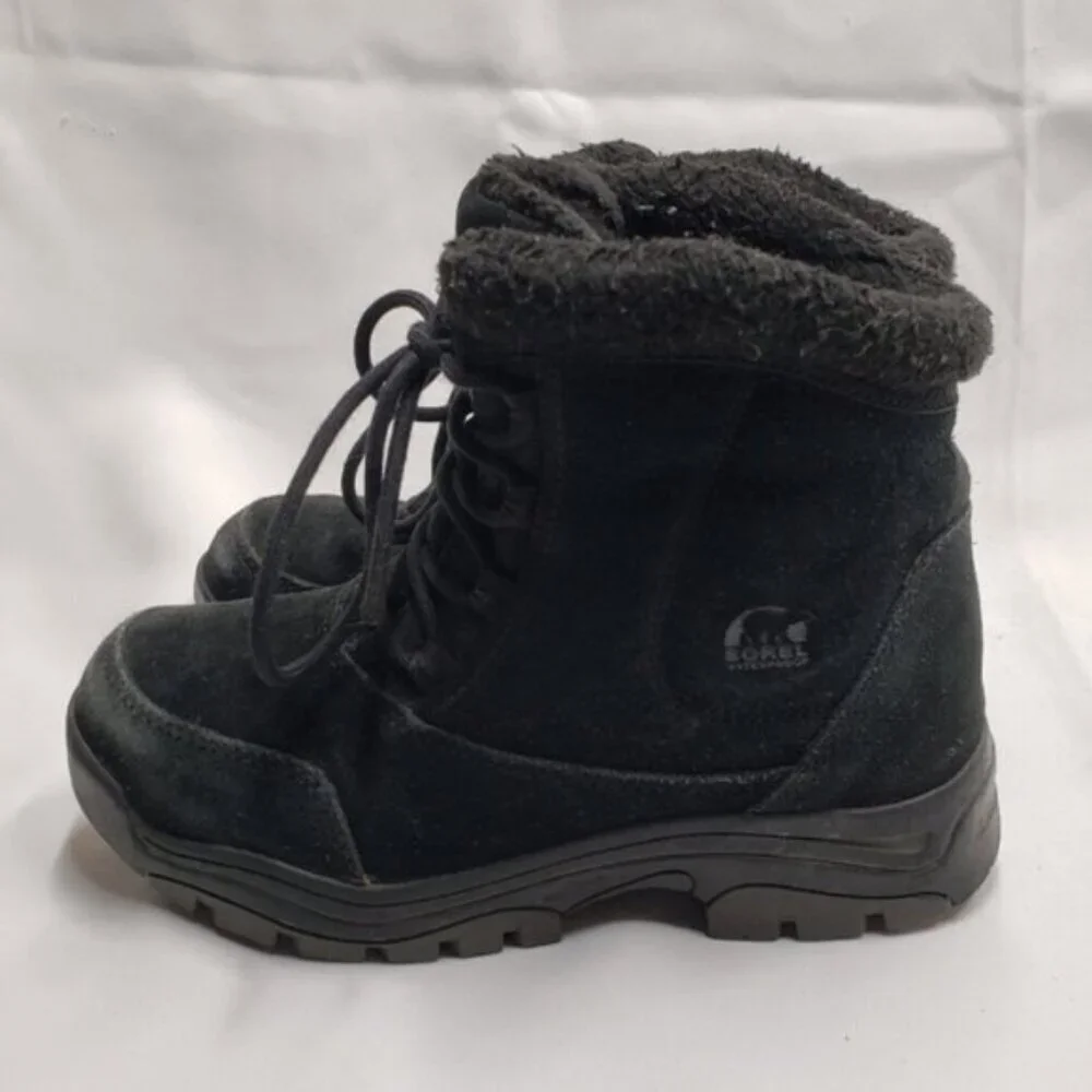 Sorel Waterfall Low Waterproof Laced Ankle Boot Black Size 7 Women's - Picture 8 of 15